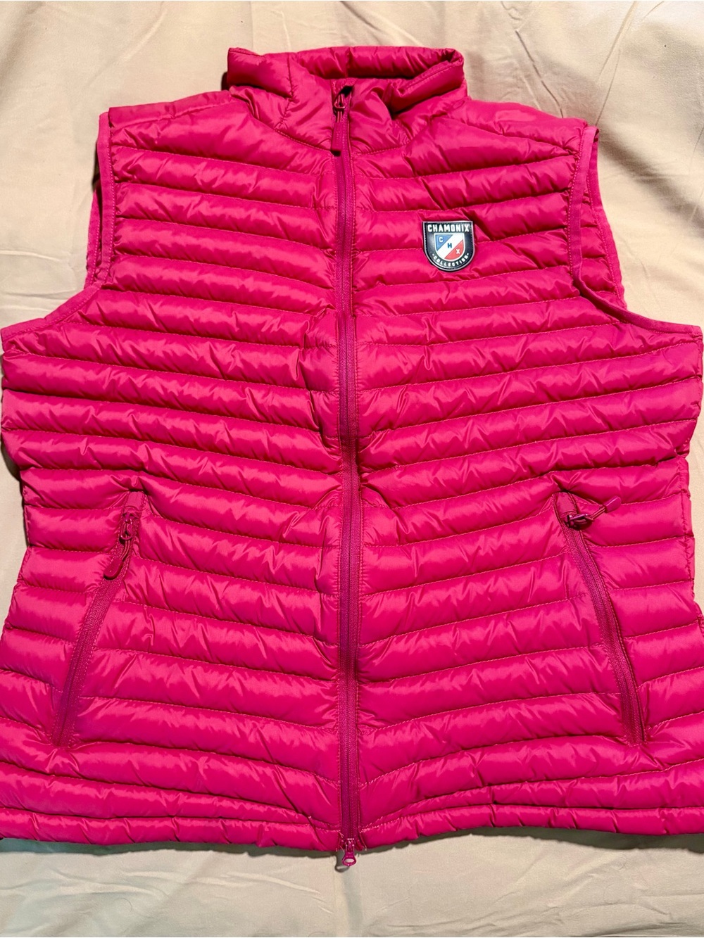 Chamonix Pink Full Zip Down Puffer Vest Women’s Medium
